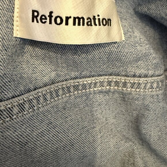 NEW Reformation Vintage Wash Blue Jean Denim Jacket Size XS $218 [jb] - Picture 3 of 6